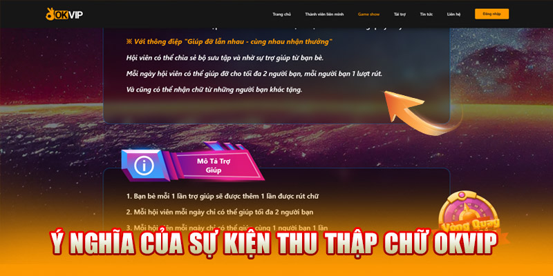 Một số lưu ý khi tham gia sự kiện thu thập chữ OKVIP